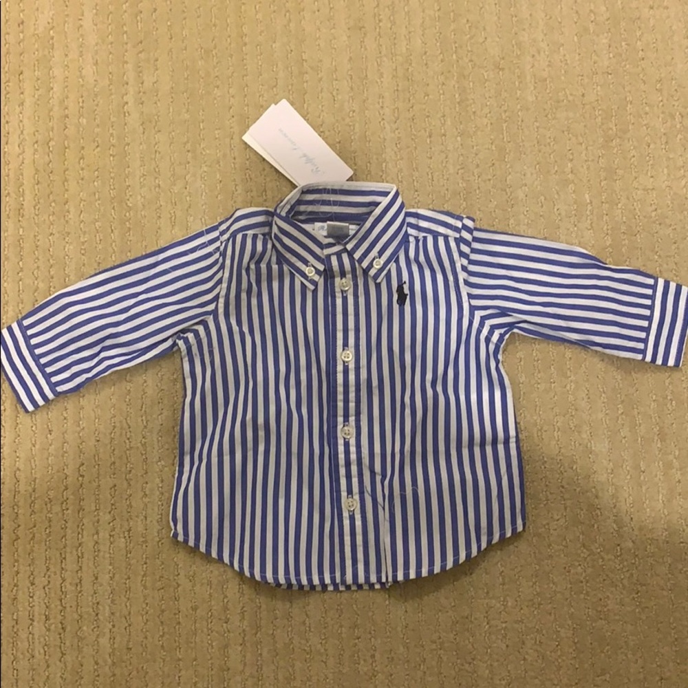 Ralph Lauren blue and white pinstripe button down